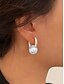 baratos Brinco Feminino-brincos de argola de prata clássicos femininos com gota de pérola - joias minimalistas elegantes para uso diário ou formal