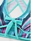 baratos Conjuntos de Bikini-Mulheres Roupa de Banho Biquíni 2 partes Saia roupa de banho Frente Única Delgado Férias Roupa de Praia Listra Halter pescoço Sem Manga Fatos de banho