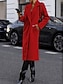 abordables Manteaux d&#039;Hiver-Manteau d&#039;hiver Femme Extérieur Plein Air Usage quotidien mode Décontractées Avec poches Longue Manteau Blanche Rouge Kaki Automne Hiver Boutonnage Simple Col rabattu Standard S M L XL 2XL