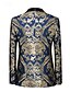 voordelige feest blazer-Voor heren Blazerjack Smoking Modieus Feest Luxe Bloemig Opdrukken Blazer Zwart goud Zwart rood Zwart &amp; Blauw Standaard pasvorm Single Breasted een knoops