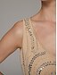 billige Med jakke-To-delt Skjortekjole Buksedress Mor til bruden Kjole Strand Bryllup Elegant Glitter og Glans V-hals Ankellengde Chiffon Paillettert Lang erm med Pailletter