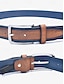 abordables Ceintures pour hommes-ceinture en similicuir bicolore pour homme | design élégant marron et bleu avec boucle en métal pour une tenue décontractée et formelle