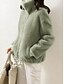 billige Cardigans og yttertøy-damegenser tilfeldig sherpa vanlig street dailywear turtleneck glidelåslomme langermet hvit lysegrønn khaki høst vinter