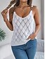 voordelige Damestanktops &amp; hemdjes-Dames Camisole Tanktop Effen Kleur Basis Casual Mouwloos V-Hals Reguliere Tops Vakantie Dagelijks Patchwork Uitholling Wit Oranje Khaki Herfst Winter
