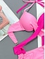 voordelige Bikinisets-Dames Zwemkleding Bikini 2 stuks Brutaal Zwempak Blote rug Slank Vakantie Strand Kleding Effen Kleur Halternek Mouwloos Badpakken