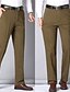 preiswerte Schlank-Herren Anzughosen Hose Hosen Chinesisch Chino Knopf Tasche Glatt Komfort Formal Party Arbeit Modisch Klassicher Stil Schwarz Armeegrün Mikro-elastisch