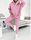 baratos Agasalhos Femininos-Conjunto de 3 peças de roupa de lazer feminina, moletom coordenado com recorte nos ombros e calça de moletom rosa, roupa esportiva casual elástica, moda primavera outono