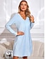 cheap Plain Dresses-Women&#039;s Sequin Dress Mini Dress Sequins Draped Elegant Formal V Neck Long Sleeve Blue Color