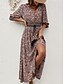 preiswerte Ausgefallene Kleider-Damen Maxidress Casual kleid Schaukelkleid A Linie Kleid Boho-Kleid Brautkleider schlicht Täglich Regular Fit Blumen Paisley-Muster Halbe Ärmel V Ausschnitt Blau Braun Sommer Frühling Herbst