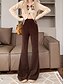 cheap Women&#039;s Flare Pants-Women&#039;s Normal Bell Bottom Fashion Classic Style Full Length High Waist Solid Color Patchwork Comfy Breathability Micro-elastic Black Apricot Coffee Spring &amp;  Fall Regular Fit