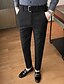 abordables Mince-Homme Remise de diplôme Dress Pants works Pantalons Chinos Pantalon en tweed Boutons Avec Poches Couleur Unie Confort Formel Soirée Travail Mode Style Classique Noir Kaki Micro-Élastique