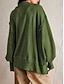 ieftine Topuri simple-hanorac dama casual uni streetwear cotidian decolteu in v nasturi maneca lunga alb fucsia verde toamna iarna