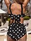 billiga Bikiniset-Dam Badkläder Bikini Baddräkt Semester Mode Prickig Ärmlös Baddräkter