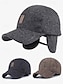 billige Herrehatter-ull-baseballcaps for menn med øreklaffer – varm og stilig fiskebensmønsterlue, tilgjengelig i grå, mørkegrå og brun, perfekt for utendørsaktiviteter i kaldt vær