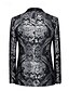 voordelige feest blazer-Voor heren Blazerjack Smoking Modieus Feest Luxe Bloemig Opdrukken Blazer Zwart goud Zwart rood Zwart &amp; Blauw Standaard pasvorm Single Breasted een knoops