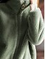 billige Cardigans og yttertøy-damegenser tilfeldig sherpa vanlig street dailywear turtleneck glidelåslomme langermet hvit lysegrønn khaki høst vinter