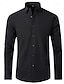 abordables Costumes formels-Chemise décontractée quotidienne pour hommes retour à la maison coupe standard manches longues col couleur unie polyester noir blanc gris 2025