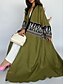 preiswerte Strickjacken und Oberbekleidung-Damen Freizeitjacke Freizeitskleidung Sommer Frühling Herbst Maxi Mantel Regular Fit Atmungsaktiv Künstlerisch / Retro Brautkleider schlicht Jacken Langarm Blumen Bestickt Schwarz Grün