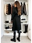 voordelige Winterjassen-Dames Jas Houd Warm Comfortabel Knop Met riem Elegant Effen Kleur Casual / Dagelijks Dubbele rij knopen Revers Normale pasvorm Lange mouw bovenkleding Zwart Rood Abrikoos Winter