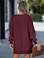 abordables Sweatshirts et Hoodies Texturés-pull femme décontracté uni décontracté col rond manches longues noir rose vin vert kaki automne&amp;amp; hiver