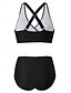 baratos Conjuntos de Bikini-Mulheres Roupa de Banho Biquíni 2 partes Slip roupa de banho Frente Única Delgado Férias Roupa de Praia Geométrica Halter pescoço Sem Manga Fatos de banho