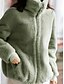 billige Cardigans og yttertøy-damegenser tilfeldig sherpa vanlig street dailywear turtleneck glidelåslomme langermet hvit lysegrønn khaki høst vinter