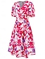 cheap Casual Dresses-Women&#039;s Polyester Floral V Neck Maxi Dress Short Sleeve Summer Spring