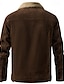 billige Jakker og frakker til herrer-Herre Kordfløyel jakke Fleece-jakke Sherpa jakke Feriereise Daglig Hold Varm Fleece Høst vinter عادي Mote Gatemote Knaphul Normal Svart Kakifarget kaffe Grå Jakker
