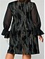 voordelige mini zwarte jurk-Dames Halflange jurk Zwarte jurk Effen Kleur Modieus Volwassen Feest Dagelijks Afspraakje Ruimvallend Lange mouw Strakke ronde hals Jurk Normale pasvorm Zwart Wit Bruin Lente Herfst S M L XL XXL