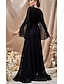 cheap Evening Dresses-A-Line Evening Gown Elegant Dress Wedding Christmas Sweep / Brush Train Long Sleeve V Neck Chiffon with Glitter 2024