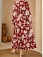 cheap Casual Dresses-Women&#039;s Polyester Floral V Neck Maxi Dress Long Sleeve Summer Spring