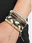 preiswerte Herrenschmuck-Geflochtenes Vintage-Armbandset für Herren – mehrlagige geflochtene Leder- und Seilarmbänder mit Akzenten aus natürlichen Perlen, Accessoire im Boho-Stil