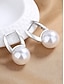 baratos Brinco Feminino-brincos de argola de prata clássicos femininos com gota de pérola - joias minimalistas elegantes para uso diário ou formal