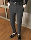 abordables Mince-Homme Remise de diplôme Dress Pants works Pantalons Chinos Pantalon en tweed Boutons Avec Poches Couleur Unie Confort Formel Soirée Travail Mode Style Classique Noir Kaki Micro-Élastique