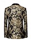 voordelige feest blazer-Voor heren Blazerjack Smoking Modieus Feest Luxe Bloemig Opdrukken Blazer Zwart goud Zwart rood Zwart &amp; Blauw Standaard pasvorm Single Breasted een knoops