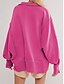 ieftine Topuri simple-hanorac dama casual uni streetwear cotidian decolteu in v nasturi maneca lunga alb fucsia verde toamna iarna