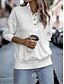 levne Texturované mikiny a svetry-dámská mikina casual plain street dailywear rolák knoflíky dlouhý rukáv bílá růžová šedá podzim zima