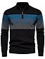 economico Cime-Per uomo Felpa Nero Blu marino Verde Manica lunga Tenere al caldo Superiore Color Block Autunno Inverno Abbigliamento da golf Abbigliamento Abiti Abbigliamento