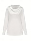 preiswerte Elegante Oberteile-Damen Hemd Elegant Satin Bluse Einfarbig Basic Lässig Langarm Wasserfallausschnitt Normale Oberteile Täglich Weiß Blau Braun Frühling &amp; Herbst Frühling, Herbst, Winter, Sommer