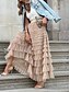billige Festkjoler-lang nederdel til kvinder maxi-nederdele patchwork ensfarvet feriefest forår, efterår, vinter, sommer elegant mode sort pink kaki