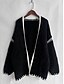 billige Cardigans og overtøj-Dame Bluse Cardigan Afslappet Blødt Ren farve Rillet Åben Front Patchwork Strikket Flettet Langærmet Almindelige toppe Strikke udendørs Daglig Weekend Sort Lyserød Efterår Vinter