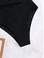 billiga One-piece-baddräkter-Dam Badkläder En bit Monokini Baddräkt Volang Nät Öppen rygg Magkontroll Hög midja Semester Standkläder Ensfärgat Halterneck Ärmlös Baddräkter