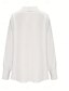 preiswerte Elegante Oberteile-Damen Hemd Elegant Satin Bluse Einfarbig Basic Lässig Langarm Wasserfallausschnitt Normale Oberteile Täglich Weiß Blau Braun Frühling &amp; Herbst Frühling, Herbst, Winter, Sommer
