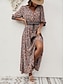 preiswerte Ausgefallene Kleider-Damen Maxidress Casual kleid Schaukelkleid A Linie Kleid Boho-Kleid Brautkleider schlicht Täglich Regular Fit Blumen Paisley-Muster Halbe Ärmel V Ausschnitt Blau Braun Sommer Frühling Herbst