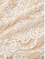 billiga Bröllop och event-Tvådelad Skjortkjol Klänning Bröllop Mor till Bruden Klänning Elegant Juvelhals Knälängd Chiffon Spets 3/4 Längd Ärmar Wrap Inkluderad Jacka med Pärlapplikationer Racedag Klänning