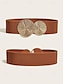 ieftine Centura de dama-centura elastica de dama in talie cu catarama cerc aurie - centura larga elastica la moda pentru rochii, ocazii casual si formale