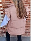 abordables Chalecos Largos-Mujer Chaleco Exterior Calle Diario Otoño Invierno Regular Abrigo Ajuste regular Mantiene abrigado Transpirable Contemporáneo Elegante Chaquetas Sin Mangas Color sólido Con bolsillos Negro Rosa Caqui