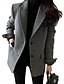 preiswerte Wintermäntel-Damen Blazer Sakko warm halten Atmungsaktiv Patchwork Tasche OL-Stil Modern Feste Farbe Büro / Geschäftlich Ausgehen Standard Umlegekragen Regular Fit Langarm Oberbekleidung Braun Grau Herbst Winter