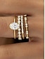 abordables Anillos de mujer-Anillos apilables de oro engastados con circonitas cúbicas de corte ovalado y redondo, elegantes joyas minimalistas para mujeres, perfectas para bodas, compromisos y ocasiones especiales.