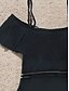 billiga One-piece-baddräkter-Dam Badkläder En bit Monokini Baddräkt Volang Nät Öppen rygg Magkontroll Hög midja Semester Standkläder Ensfärgat Över axeln Ärmlös Baddräkter